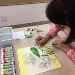 〈蓮〉を制作中